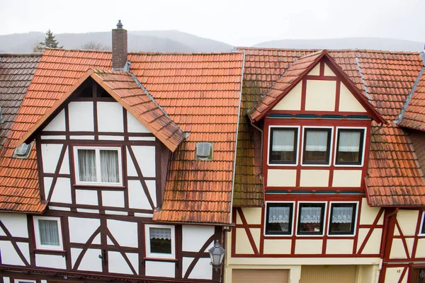 Живописные Дома Бад Суден Аллендорф Долине Верра Германии Гессен — стоковое фото