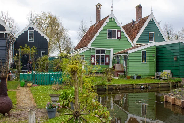 Traditionele Huizen Het Historische Dorp Van Zaanse Schans Aan Zaan — Stockfoto