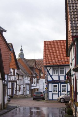 Almanya 'nın Werra Vadisi' ndeki Bad Sooden Allendorf kasabası, Hessen.