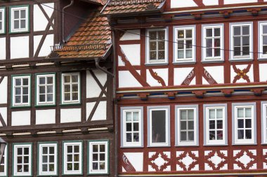 Almanya 'nın Werra Vadisi' ndeki Bad Sooden Allendorf kasabası, Hessen.