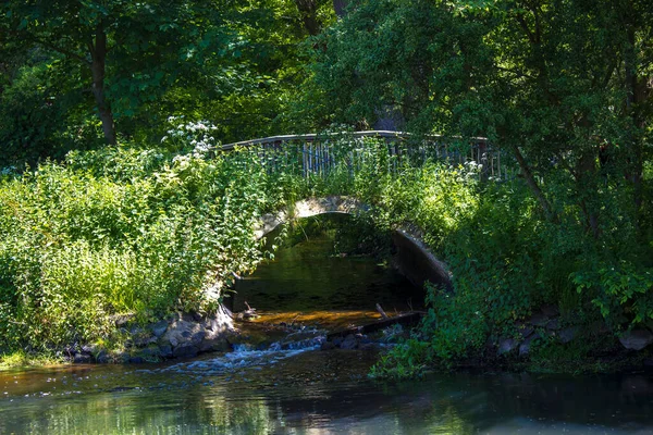 Small Brigde Niers River Lower Rhine Region Germany — Foto de Stock