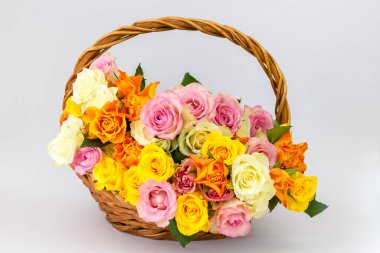 Sepette renkli güller