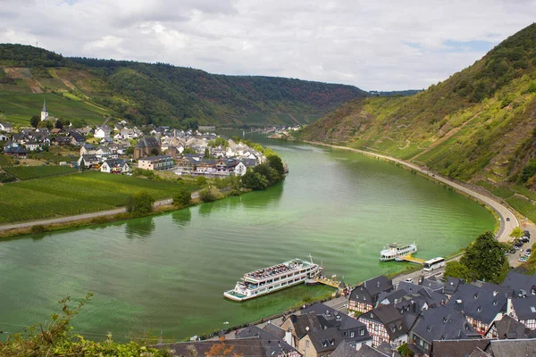 Moselle Vadisi Nin Üzüm Bağları Moselle Nehri Ellenz Poltersdorf Köyleri — Stok fotoğraf