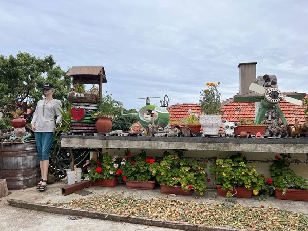 flower garden above the roof