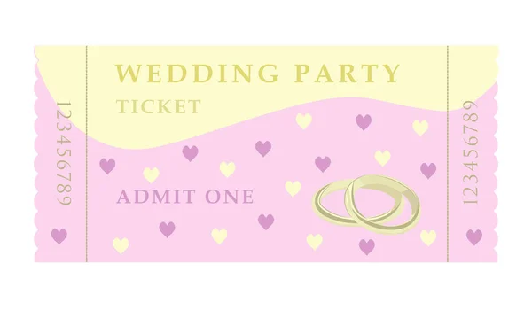 Ticket Wedding Party — Stockvektor