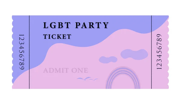 Lgbt Party Ticket Šablona — Stockový vektor