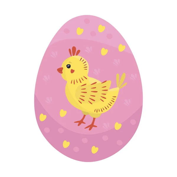 Pink Easter Egg Chick — Stock Vector
