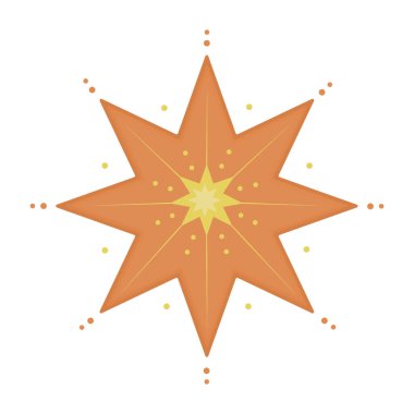 Sevimli yıldız, turuncu ve sarı renkler