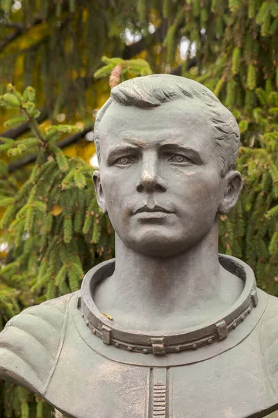 São Petersburgo Rússia Setembro 2021 Busto Yuri Gagarin Fortaleza Pedro — Fotografia de Stock