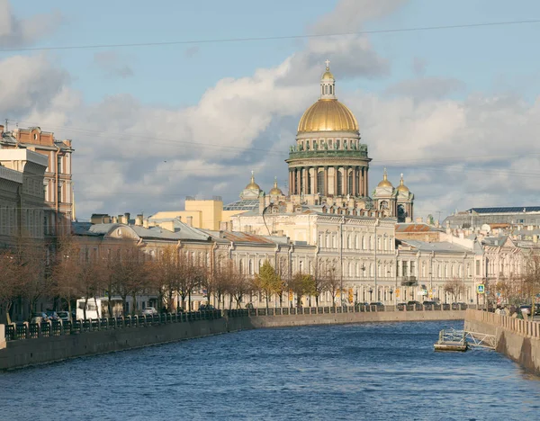 Saint Pétersbourg Russie Octobre 2021 Cathédrale Saint Isaac Rivière Xoka — Photo