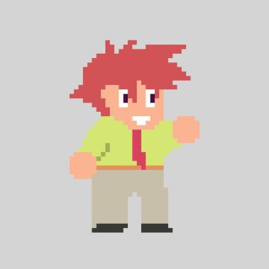 Sanat tarzında piksel adam karakteri