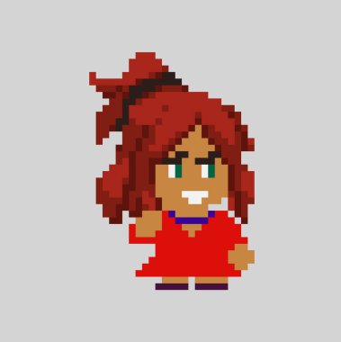 Sanat tarzında kadın piksel karakteri