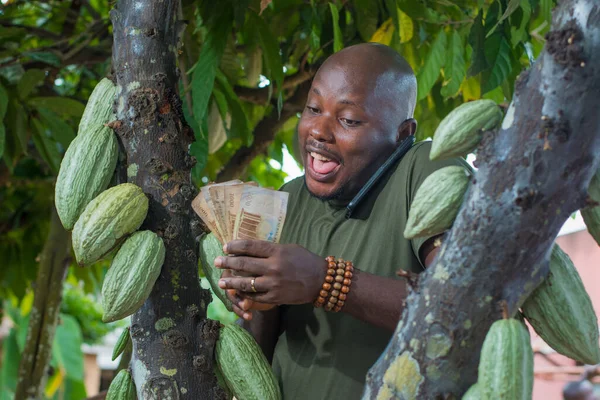 Ein Glücklicher Afrikanischer Bauer Händler Unternehmer Oder Geschäftsmann Aus Nigeria — Stockfoto