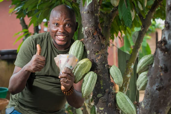 Nahaufnahme Eines Afrikanischen Männlichen Bauern Händlers Unternehmers Oder Geschäftsmannes Aus — Stockfoto