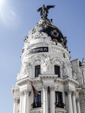 Madrid, İspanya 'daki Iconic Metropolis Binası