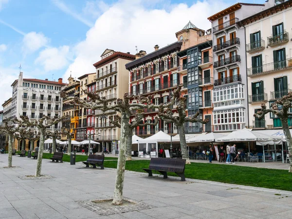 Pamplona 'daki Central Plaza, Navarre' ın başkenti, İspanya