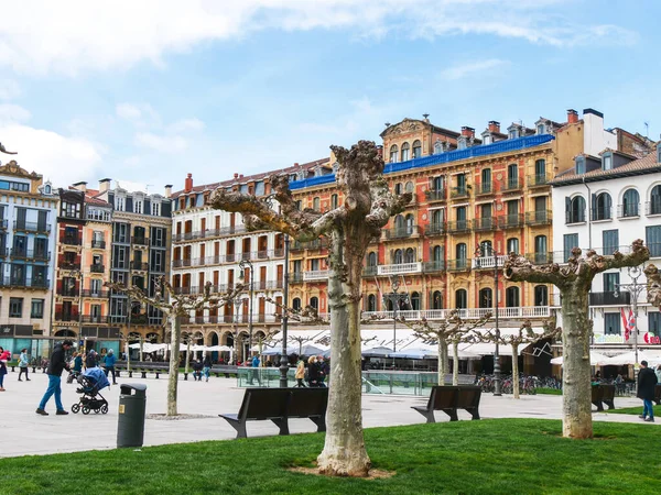 Pamplona 'daki Central Plaza, Navarre' ın başkenti, İspanya