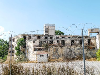 Lefkoşe, Kıbrıs 'taki BM Tampon Bölgesinde Terk Edilmiş Bina