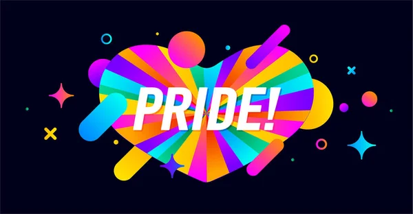 Stolz Sprechblase Herz Banner Plakat Sprechblase Mit Text Pride Geometrischer — Stockvektor