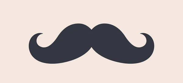 Black Mustaches Silhouette Black Vintage Moustache Isolated White Background Symbol — Stock Vector