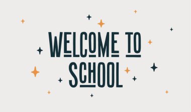 Hoş geldiniz. El yazısıyla çizilmiş bir poster. Poster, pankart ve karanlık arka planda motivasyon cümlesi için el yapımı klasik çizimler. Vektör İllüstrasyonu