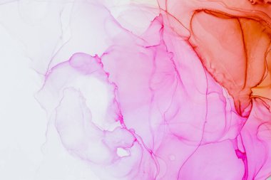 Zarif pembe ve kırmızı soyut arkaplan. Mürekkep Tasarımı. Moda duvar kâğıdı. Modern çağdaş sanat.