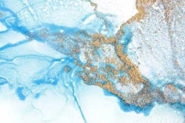 Ocean Beach 'in soyut arka planı. Alkol tuvale resim yaptırır. Modern sanat. Çağdaş sanat.