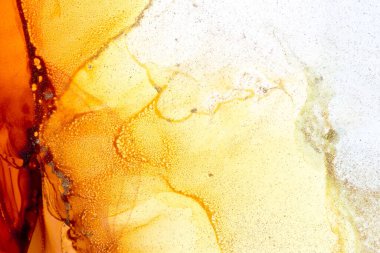 Taze turuncu arka plan. Alkol tuvale resim yaptırır. Modern sanat. Soyut Çağdaş Sanat.