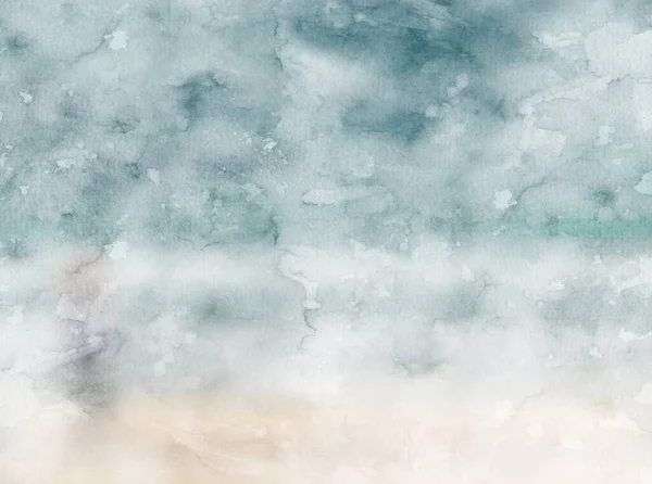 Absztrakt Tengerparti Óceán Akvarell Háttérben Kreatív Absztrakt Festett Háttér Tapéta — Stock Fotó