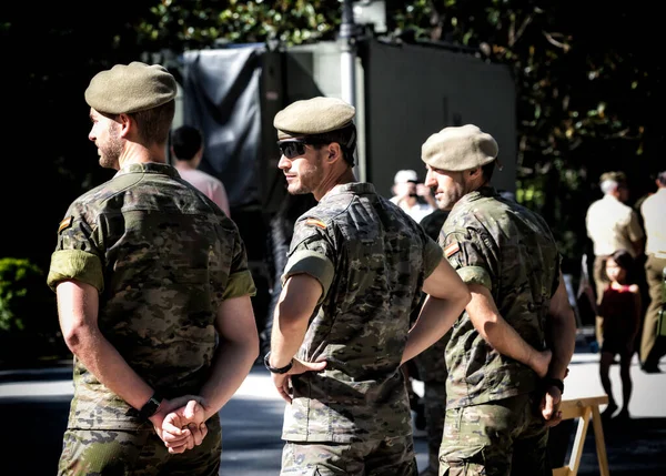 Seville Spain May 2019 Portrait Spanish Soldiers Service Control Armed — Stock Photo, Image