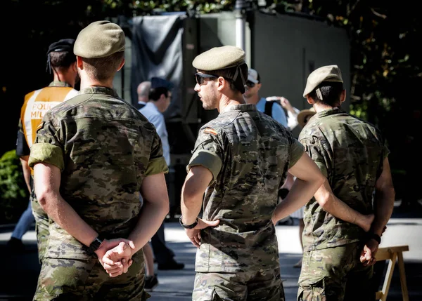 Siviglia Spagna Maggio 2019 Ritratto Soldati Spagnoli Servizio Del Controllo — Foto Stock