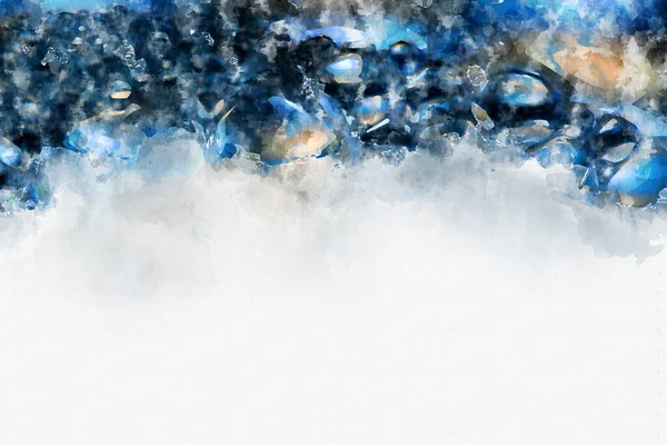 青の未来的な抽象的な水彩の質感の背景 近代美術水彩画背景 — ストック写真