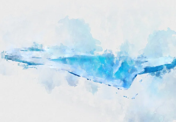 青い抽象的な水彩の質感の背景 近現代美術水彩画背景 — ストック写真
