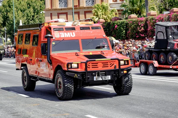 Siviglia Spagna Giugno 2019 Unità Emergenza Militare Interviene Rapidamente Caso — Foto Stock