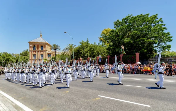 Seville Spain June 2019 Military Emergency Unit Ume Display Spanish — Stock Photo, Image