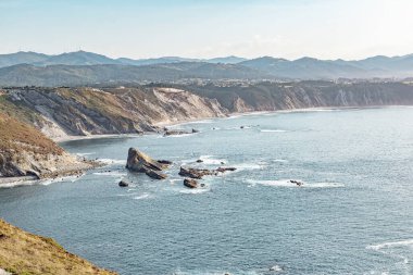 İspanya 'nın kuzeybatısındaki kayalık ve kayalıkların muhteşem manzarası. Lugo. Galiçya. İspanya. 