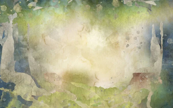 物語水彩画の背景のフェア 抽象的な芸術的なパステルの森のトーンペイント 現代美術 現代美術 — ストック写真