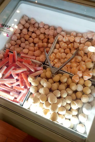 Korean food stored in the fridge at the market