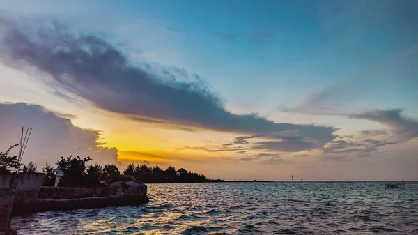 Ein Sehr Schöner Blick Auf Die Blaue Dämmerung Strand — Stockfoto