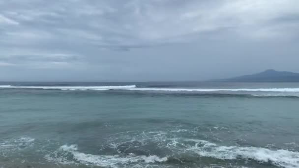 Tanjung Setia Beach Hermosas Olas Para Surf Spot Krui West — Vídeo de stock