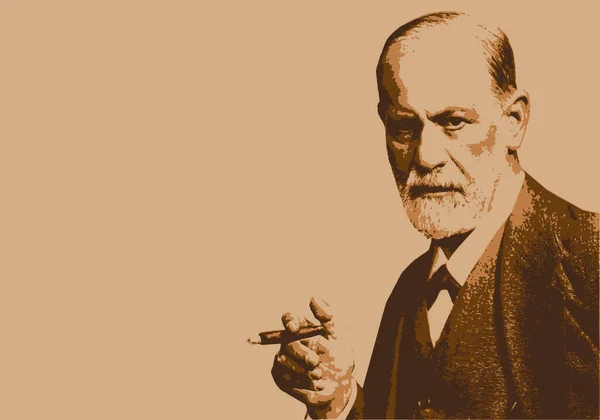 Ünlü Avusturyalı nörolog, psikanalizin kurucusu Sigmund Freud 'un portresini çizdim..