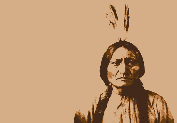 Portraits of the Indian chief Sitting Bull who rose to fame during the conquest of the American West. 
