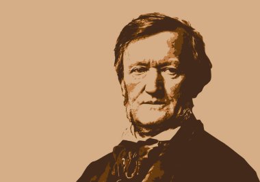 Ünlü Alman klasik müzik bestecisi Richard Wagner 'in portresi..