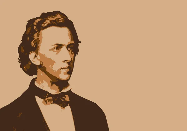 ภาพวาดของ Frdric Chopin กเป ยโนท อเส ยงและน กประพ เพลงคลาสส — ภาพเวกเตอร์สต็อก