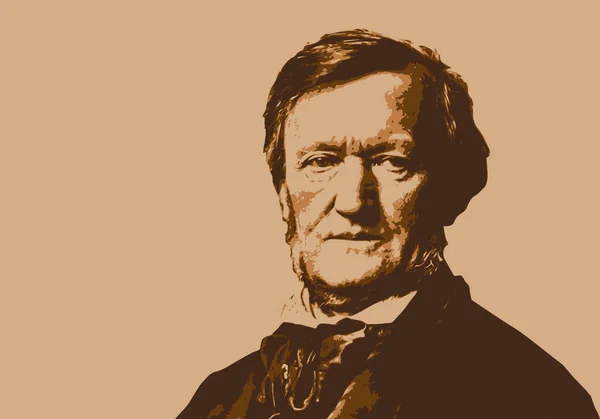 Ünlü Alman klasik müzik bestecisi Richard Wagner 'in portresi..