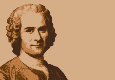 Sketched portrait of Jean Jacques Rousseau, the famous 18th century French philosopher and writer. clipart