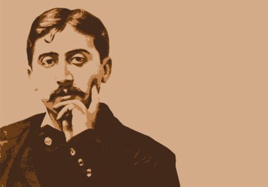 Ünlü Fransız yazar Marcel Proust 'un portresi..