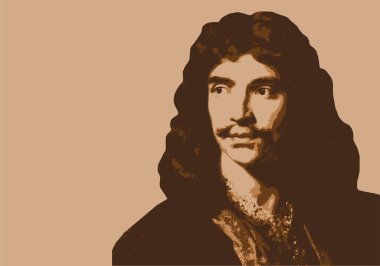 Ünlü Fransız yazar, aktör ve oyun yazarı Molire 'nin portresi..
