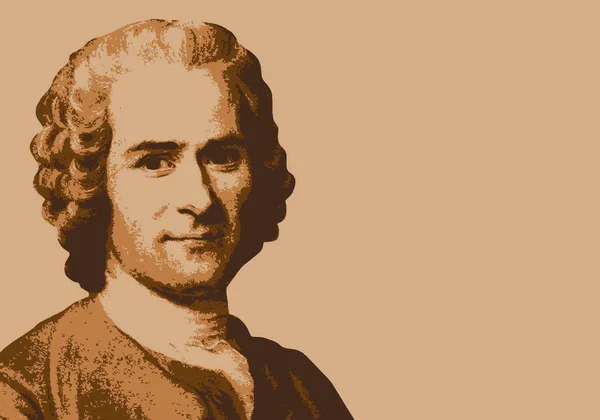 Retrato Esboçado Jean Jacques Rousseau Famoso Filósofo Escritor Francês Século — Vetor de Stock