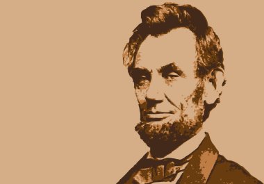 Ünlü Amerikalı politikacı Abraham Lincoln 'ün çizilmiş portresi..